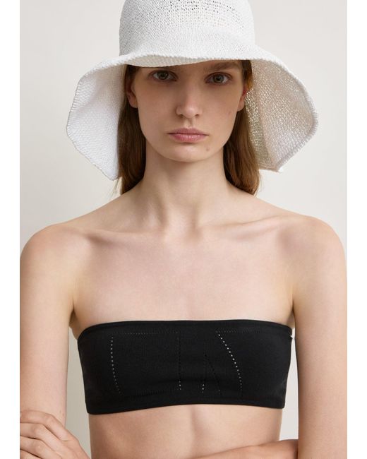 Totême Natural Pointelle Strapless Bikini Top