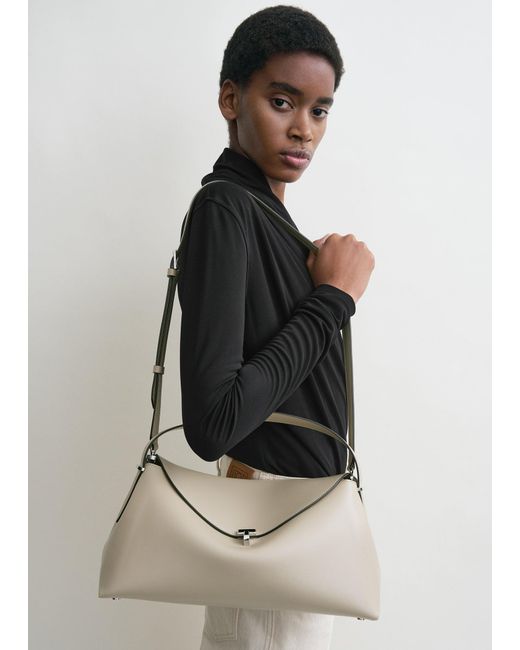 Totême  Natural T-Lock Leather Top Handle