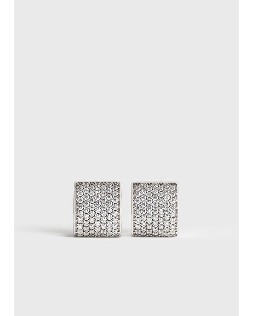 Totême White Signature Pavé Hoops