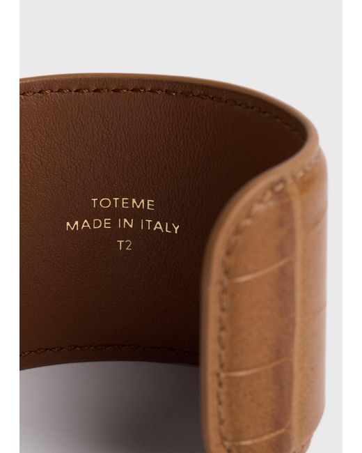 Totême White Croco-Embossed Cuff