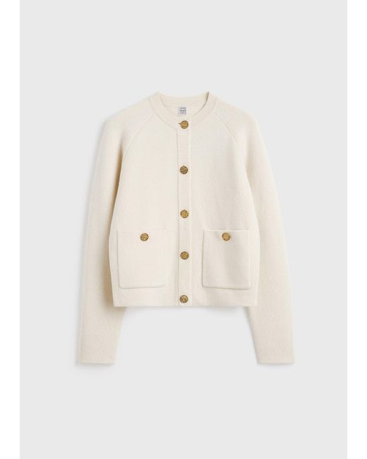 Totême Natural Hammered Button Cardigan