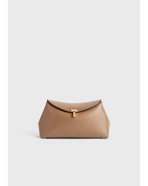 Totême  Natural T-Lock Leather Clutch