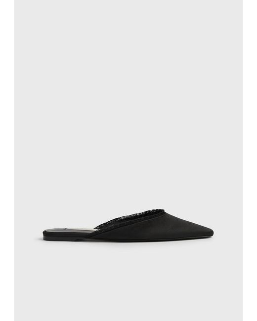 Totême White Frayed Satin Lounge Slippers