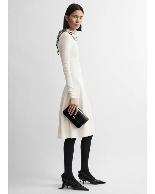 Totême White T-Lock Grained-Patent Crossbody