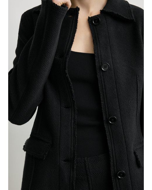 Totême Black Raw Hem Cotton Jacket