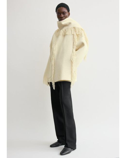 Totême Natural Fringed Scarf Jacket