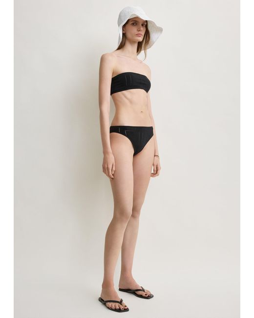 Totême Natural Pointelle Strapless Bikini Top