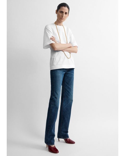 Totême Blue Sculptural Cotton Top