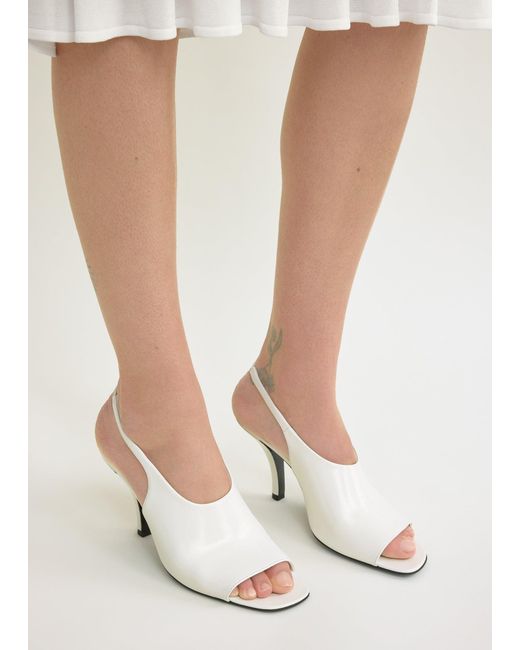 Totême  White Contour Naplack Slingbacks