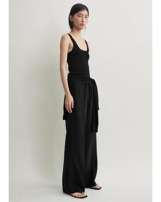 Totême Black Fluid Drawstring Trousers