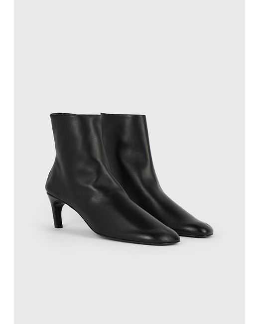 Totême Black Soft Nappa Ankle Boots
