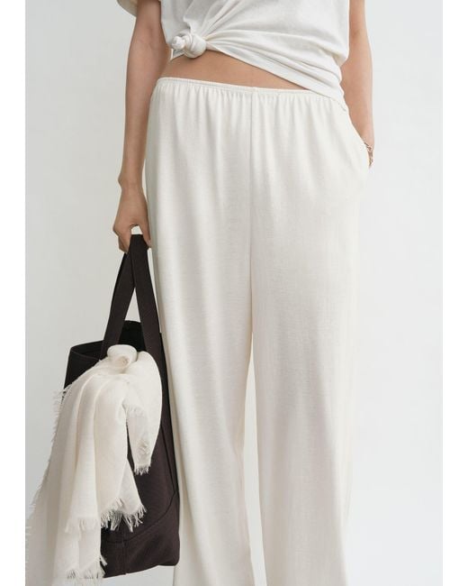 Totême  Natural Cotton Silk Pj Bottoms