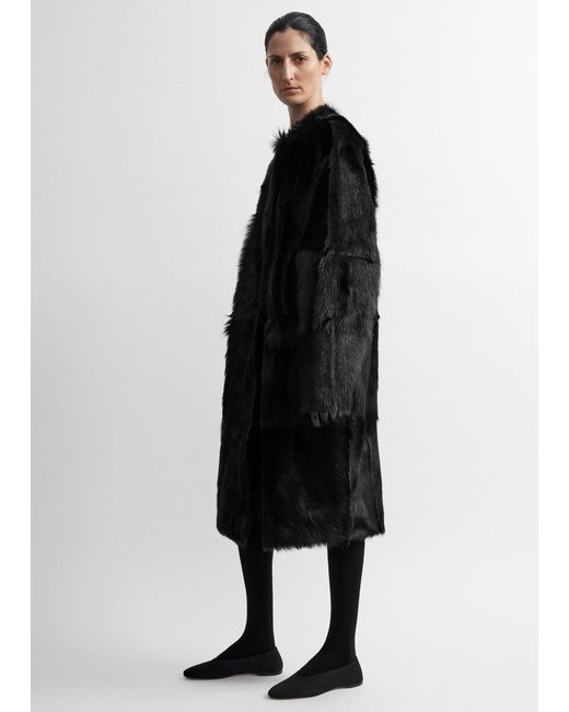 Totême Black Structured Shearling Coat