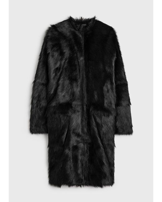 Totême Black Structured Shearling Coat