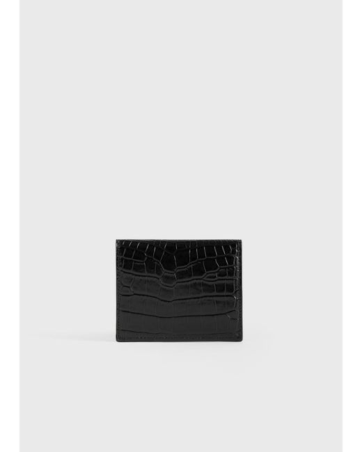 Totême White T-Lock Croco-Embossed Cardholder
