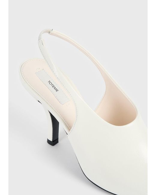 Totême  White Contour Naplack Slingbacks