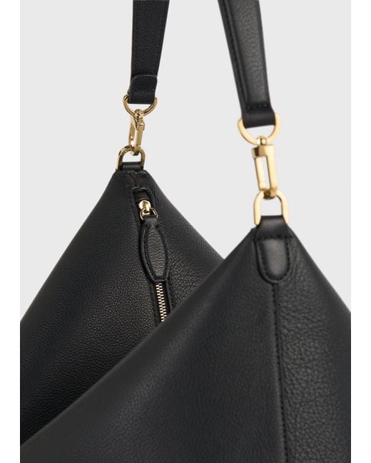 Totême  Black Medium Bevel Grained-Leather Bag