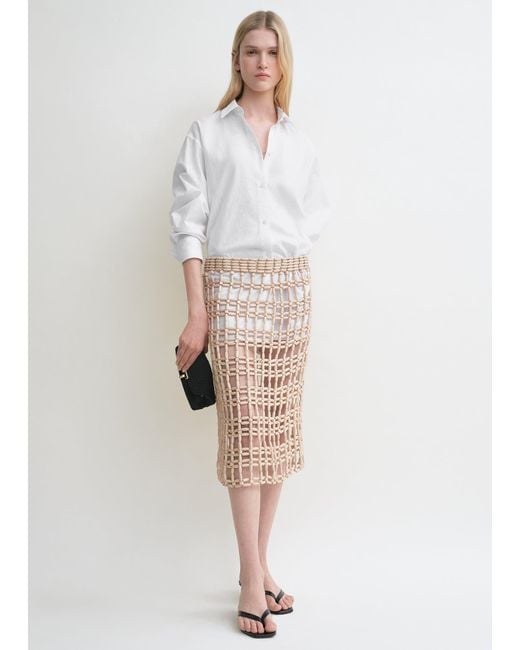 Totême Natural Beaded Skirt