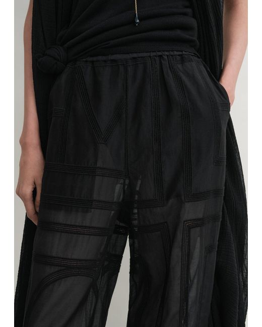 Totême Black Monogram Crochet Pj Bottoms