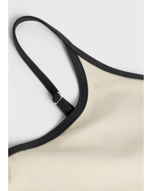 Totême White Stripe Edge Swimsuit