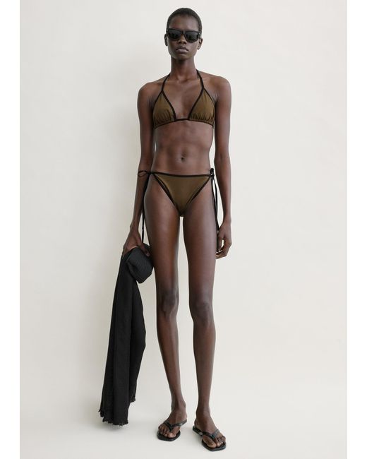 Totême Natural Stripe Tie Bikini Top
