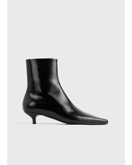 Totême  Black Slim Naplack Ankle Boots