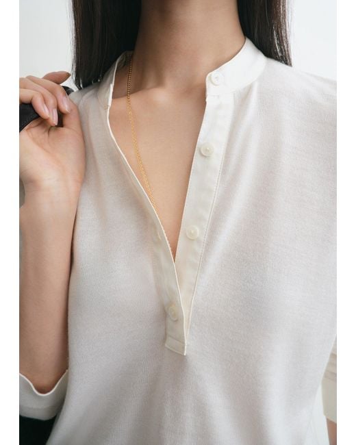 Totême White Wool Silk Knit