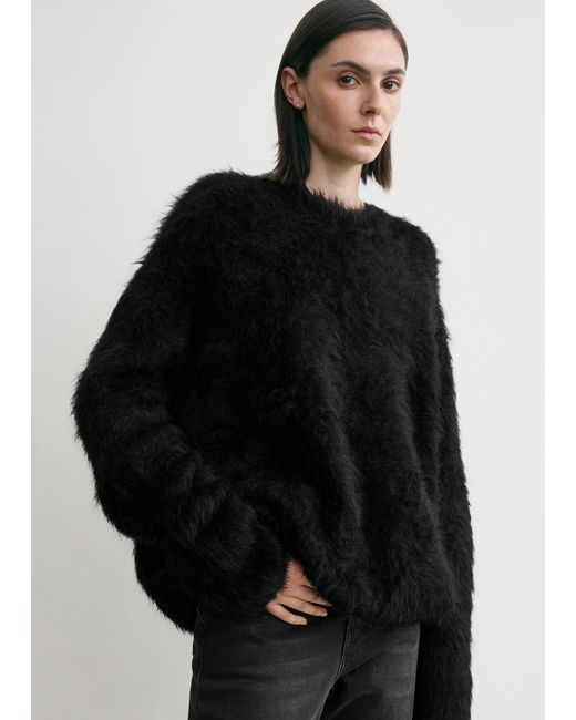 Totême Black Boxy Alpaca Knit