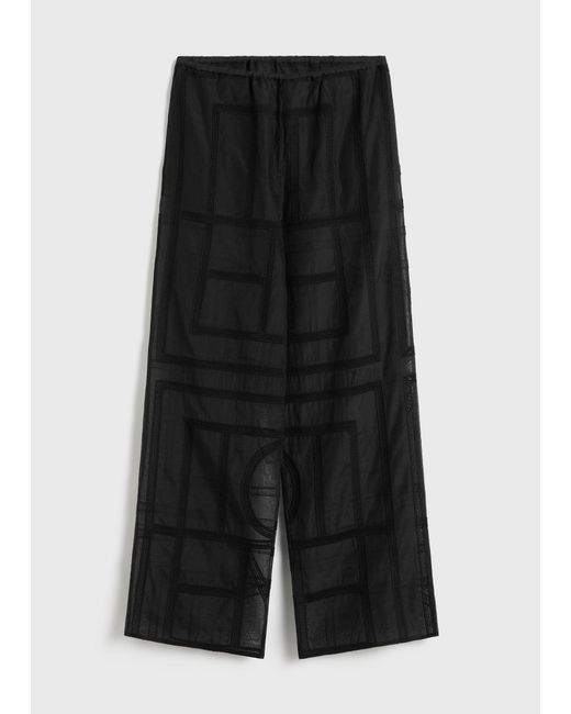 Totême Black Monogram Crochet Pj Bottoms