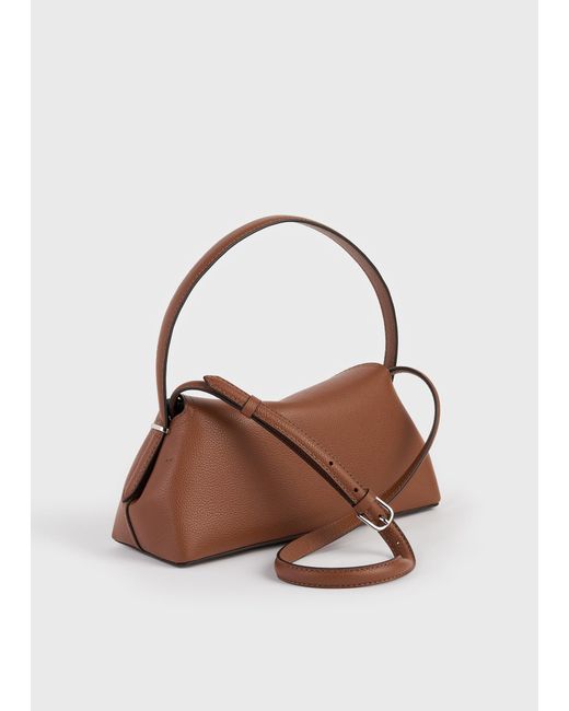 Totême  Brown T-Lock Grained-Leather Shoulder