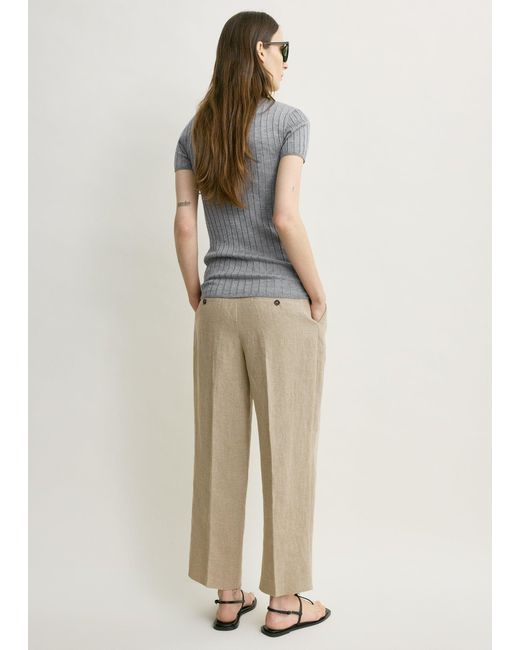 Totême Natural Ribbed Cashmere Silk Polo