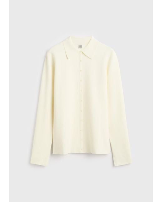 Totême Natural Compact Knit Buttoned Top