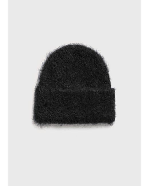 Totême Black Alpaca Knit Beanie