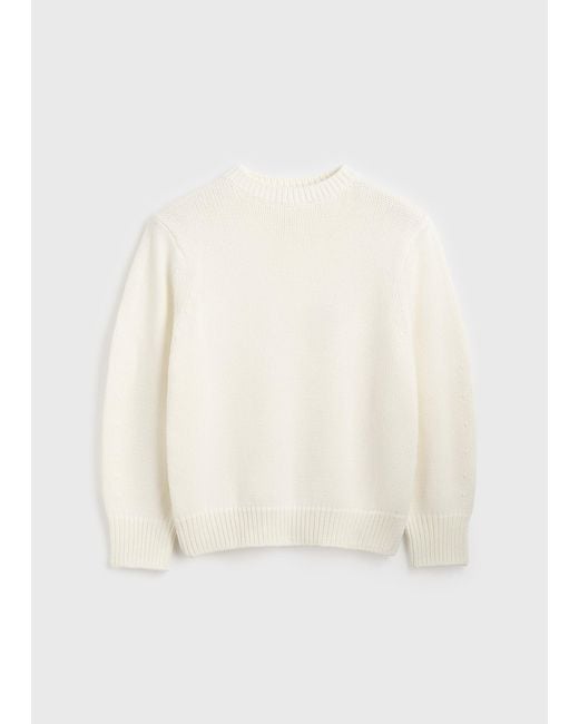 Totême  White Oversized Crew Knit