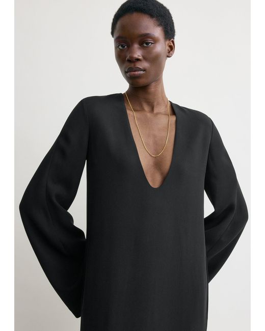 Totême  Black Bell-Sleeve Dress