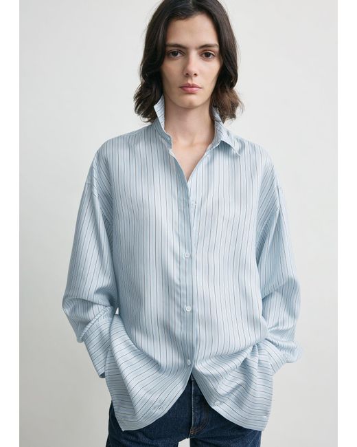 Totême Blue Oversized Striped Shirt