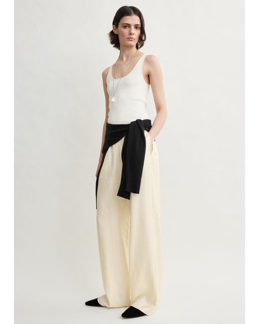 Totême Natural Monogram Silk Pj Bottoms