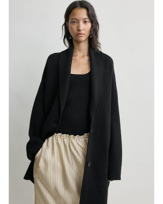 Totême Black Shawl-Lapel Robe