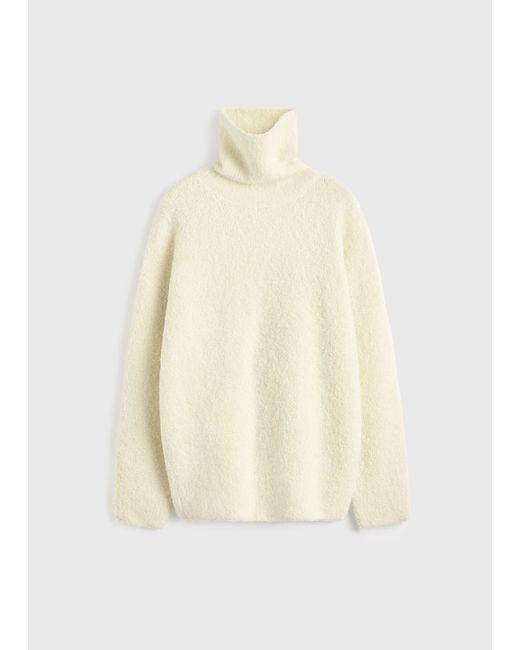 Totême  White Bouclé Turtleneck