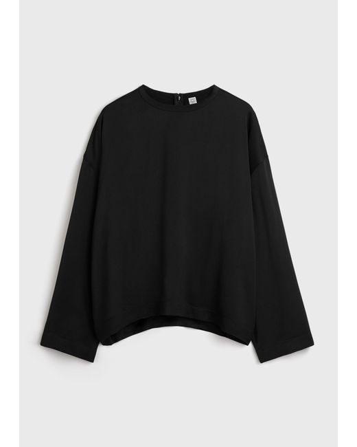 Totême Black Boxy Satin Top