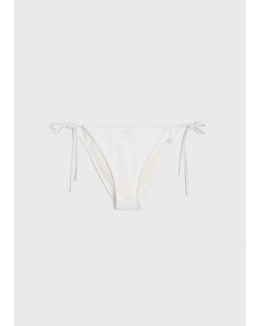 Totême White Monogram Pointelle Bikini Bottoms