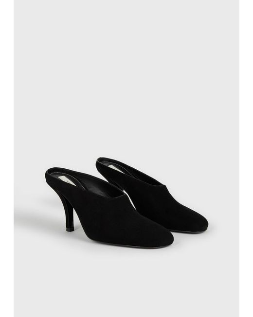 Totême  Black Contour Suede Mules