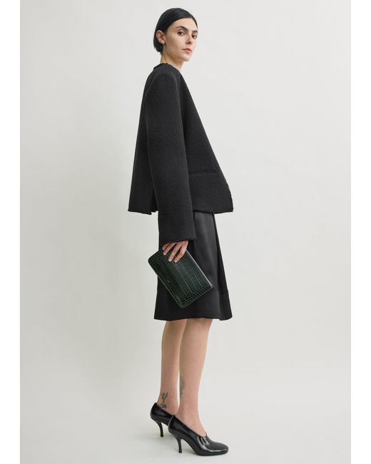 Totême Black Open-Front Bouclé Blazer