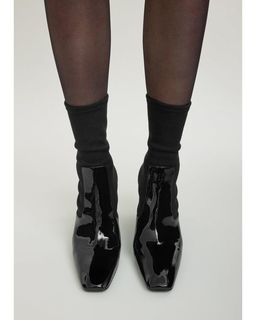 Totême  Black Bar Patent Boots