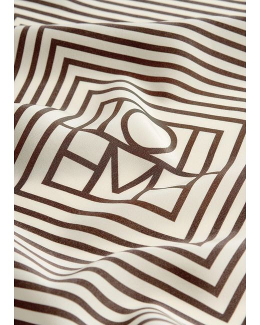 Totême  Natural Centered Monogram Silk Scarf