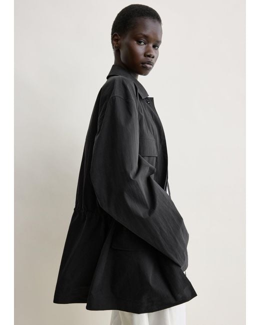 Totême White Collared Drawstring Jacket