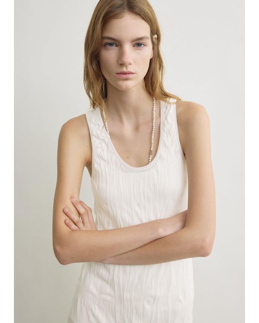 Totême Natural Crinkled Knit Tank Dress