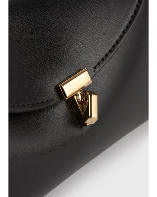 Totême White Mini T-Lock Leather Clutch