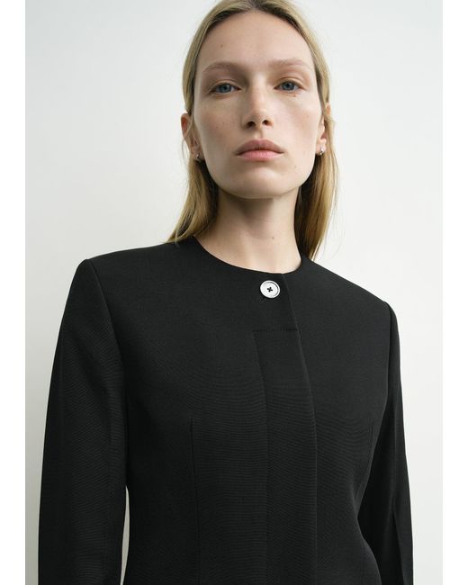 Totême Black Collarless Evening Jacket