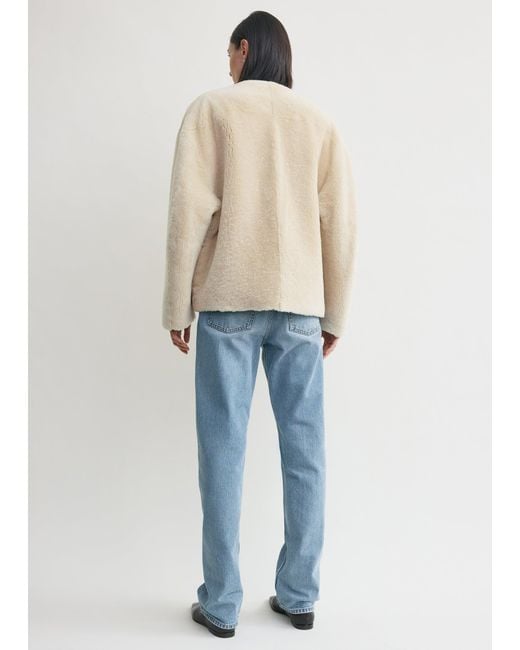 Totême  Natural Teddy Shearling Clasp Jacket